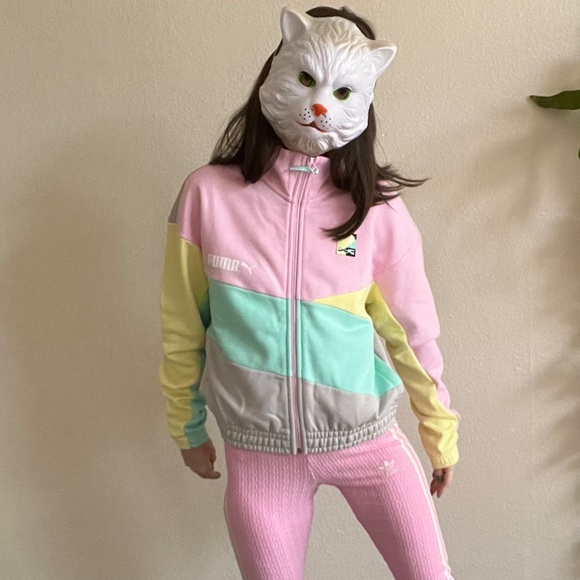Puma International Vintage Pastel Track Jacket XS🌴💕80s 90s vintage vaporwave - Picture 6 of 17